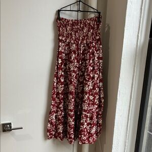 NWT Zara Floral Red Women's Linen Skirt